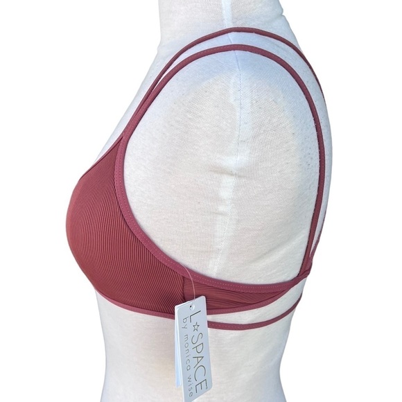 L Space Isley Bikini Top Women’s Size Large Sahara Ribbed Strappy Plunging NWT - Picture 5 of 10